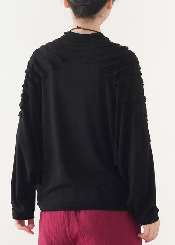 Boutique Black O-Neck Fall Cotton Cozy Sweater - Omychic