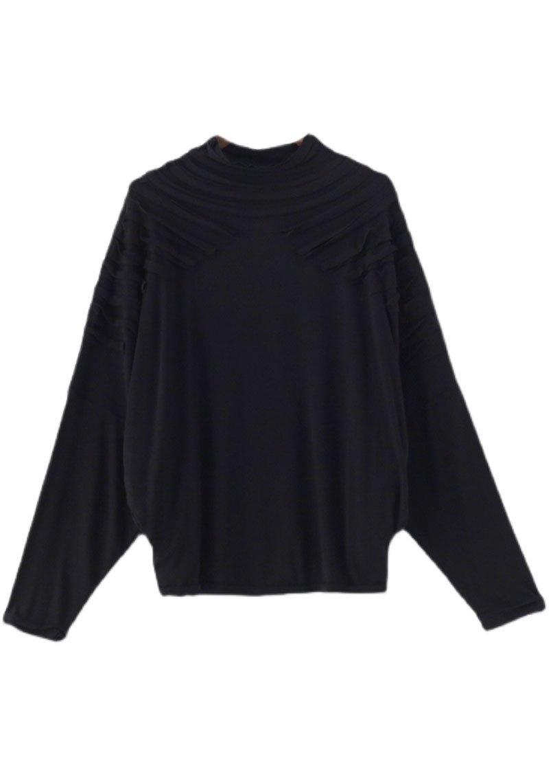 Boutique Black O-Neck Fall Cotton Cozy Sweater - Omychic