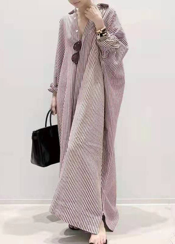 Boutique Black Peter Pan Collar Striped Shirts Dress Spring