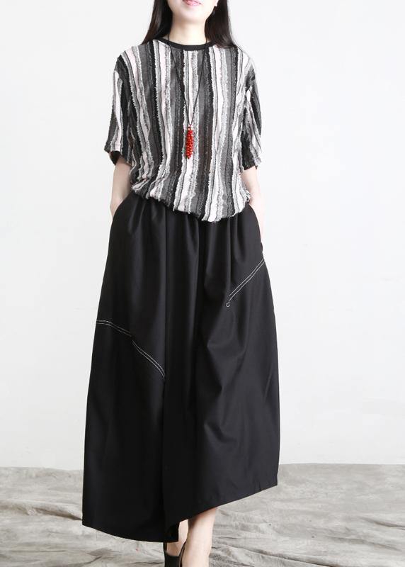 Boutique Black Pockets asymmetrical design Summer Skirts - Omychic