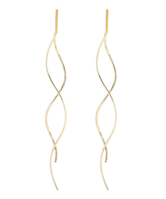 Boutique Gold Sterling Silver Overgild Wave Drop Earrings