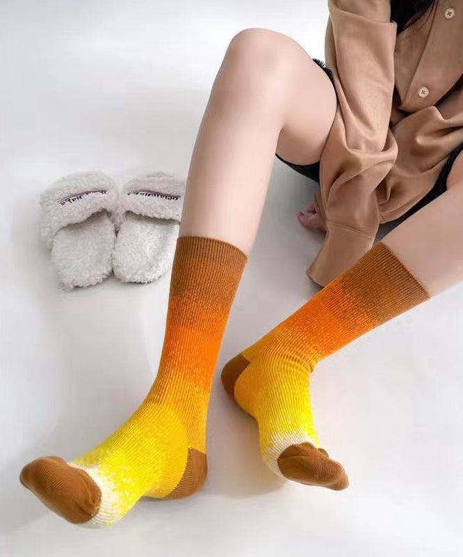 Boutique Gradient Color Comfortable Cotton Mid Calf Socks