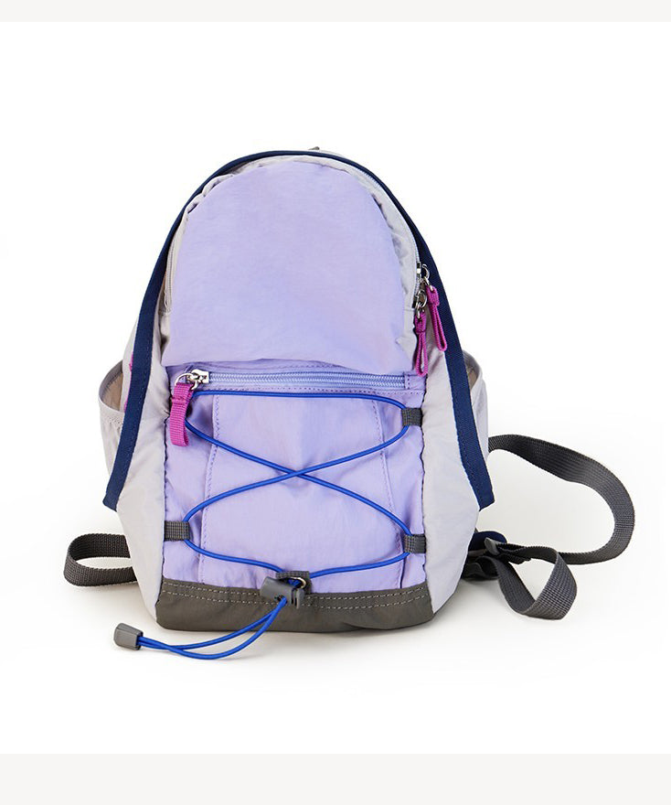 Boutique Purple Zippered Patchwork Outdoors Backpack Bag