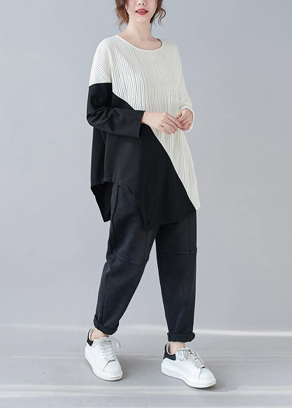Boutique White U Neck Patchwork Top - Omychic