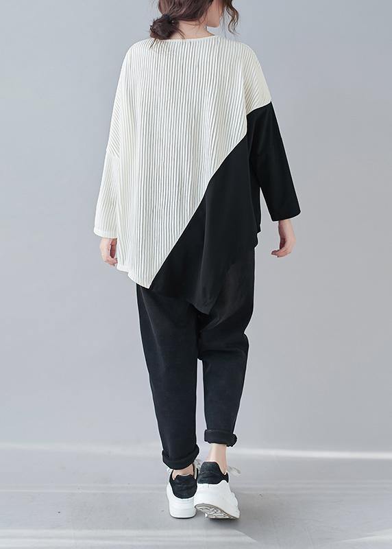 Boutique White U Neck Patchwork Top - Omychic