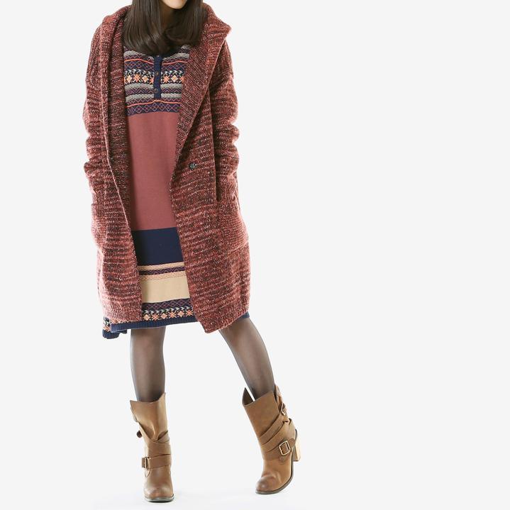 Brown sweater coats long winter cardigans - Omychic