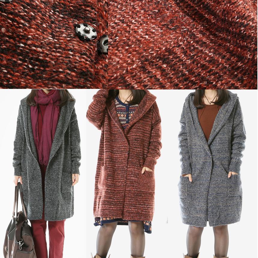 Brown sweater coats long winter cardigans - Omychic