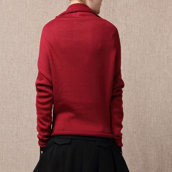 Burgundy Oversize Sweater top - Omychic