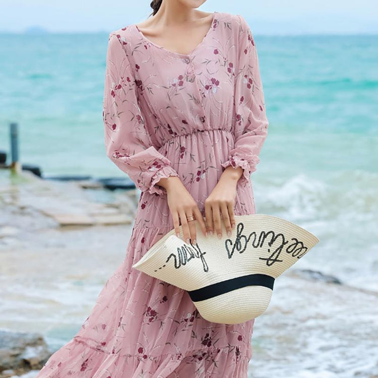 Buttoned Ruffle Layer Bohemian Dress For Women ( Limited Stock) - Omychic