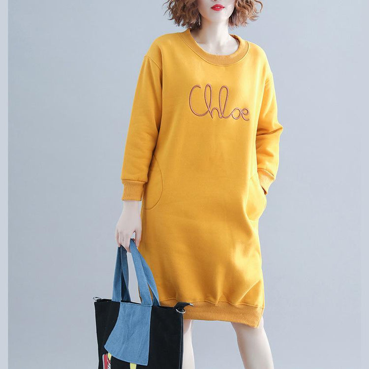 Buy Cotton outfit Fine Outfits yellow shift Dress O neck - Omychic