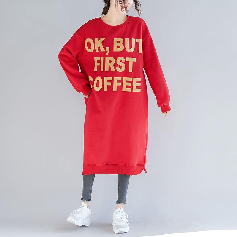 Buy red Cotton dresses Indian oversized print Dress - Omychic