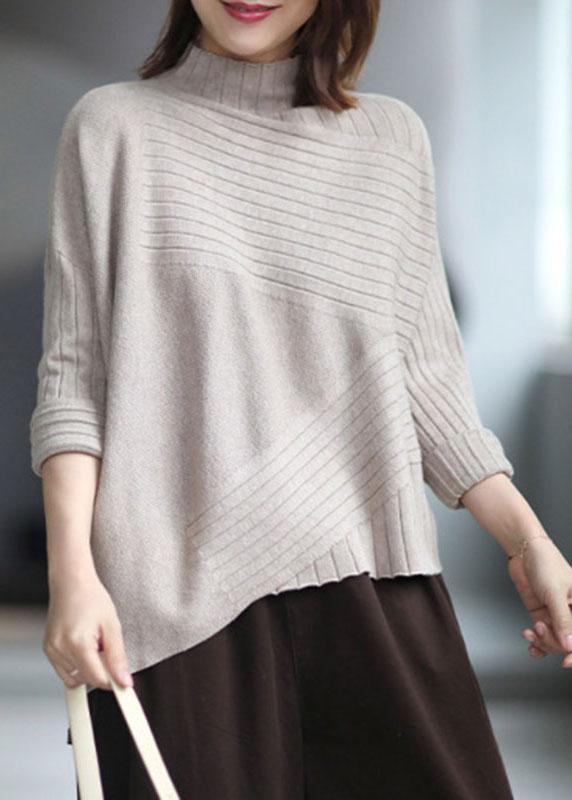 Casual Apricot elegant Turtleneck Casual Fall Sweater - Omychic