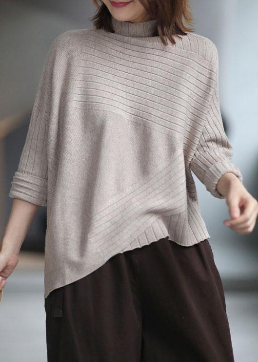Casual Apricot elegant Turtleneck Casual Fall Sweater - Omychic