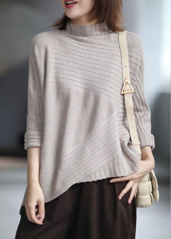 Casual Apricot elegant Turtleneck Casual Fall Sweater - Omychic