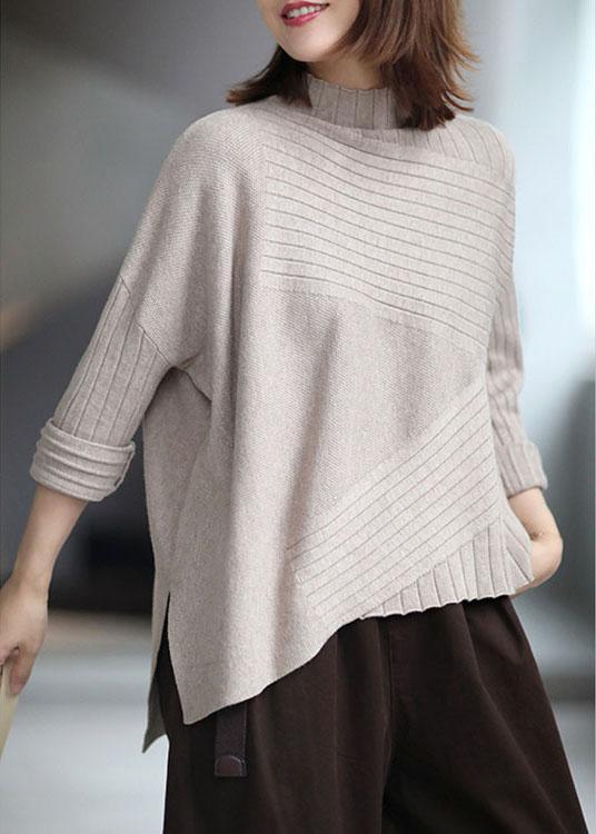 Casual Apricot elegant Turtleneck Casual Fall Sweater - Omychic