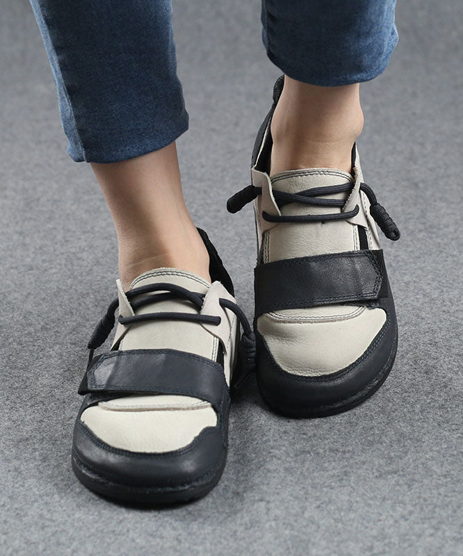 Casual Beige Flat Shoes For Women Splicing Flat Feet Shoes