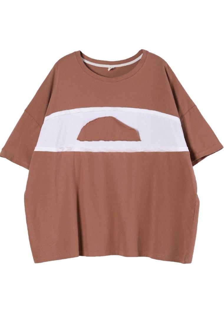 Casual Chocolate Half Sleeve Cotton Summer T Shirts - Omychic