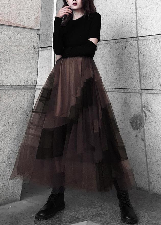 Casual Color block High Waist tulle Skirt Summer - Omychic