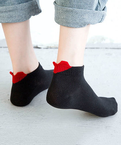 Casual Cute Heart Spring Autumn Cotton Ankle Socks
