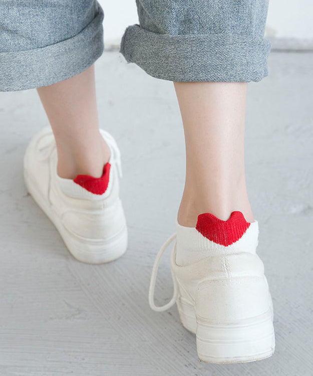 Casual Cute Heart Spring Autumn Cotton Ankle Socks