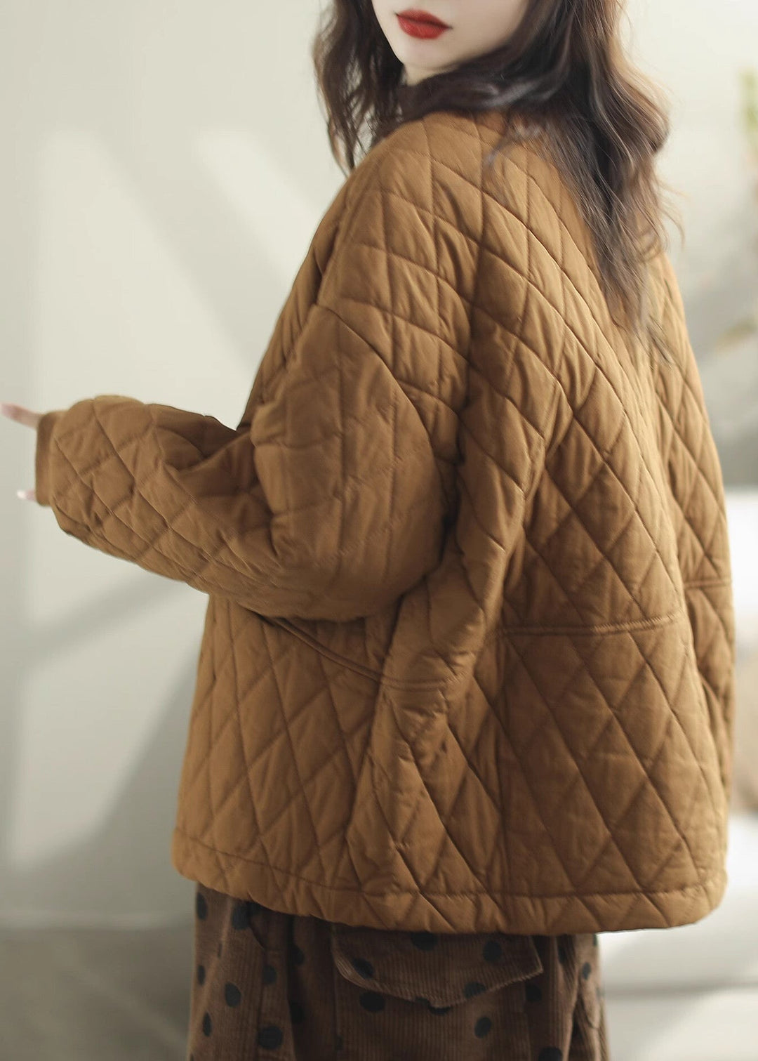 Casual Green Oversized Warm Fine Cotton Filled Coats Winter
