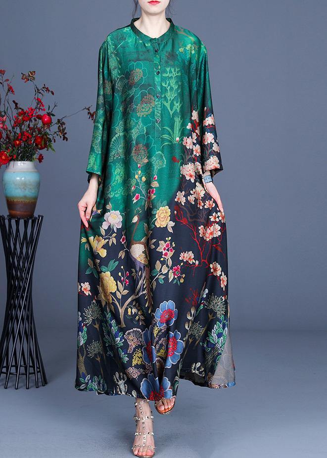Casual Green Print Patchwork Button Summer Spring Dress ( Limited Stock) - Omychic