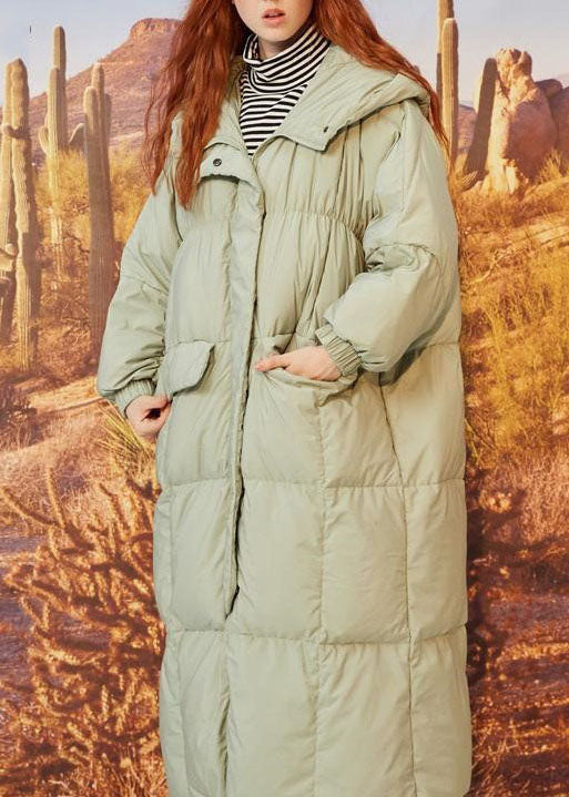 Casual Navy Hooded Pockets Duck Down Winter down coat
