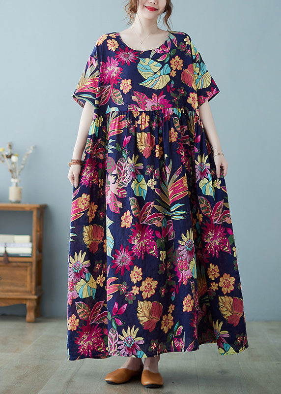 Casual Patchwork Print Holiday Long Dress Summer