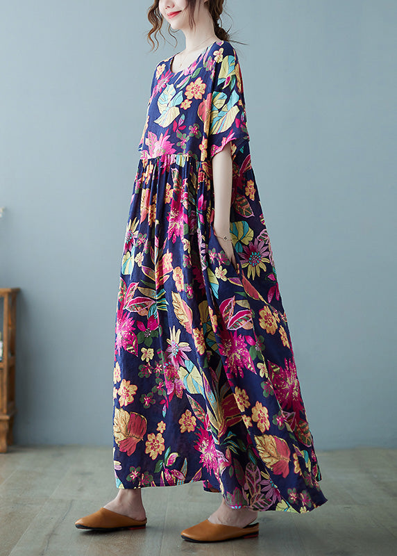 Casual Patchwork Print Holiday Long Dress Summer