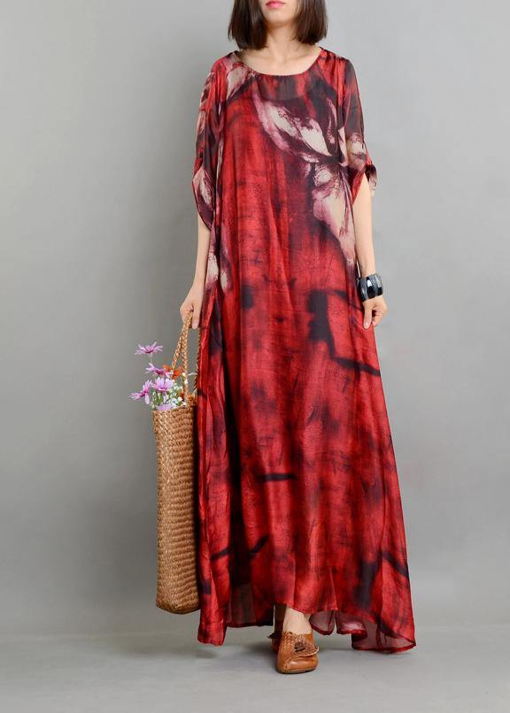 Casual Red Print asymmetrical design Two Pieces Set - Omychic