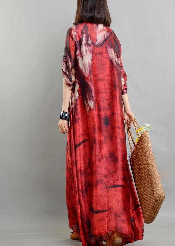Casual Red Print asymmetrical design Two Pieces Set - Omychic