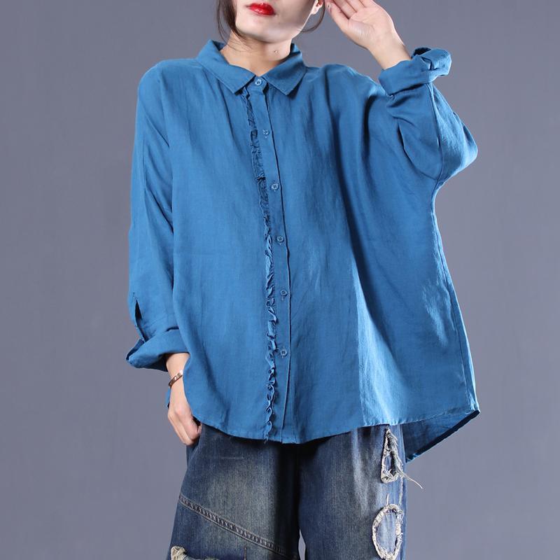 Casual Solid Loose Agaric Lace Splicing Shirt - Omychic