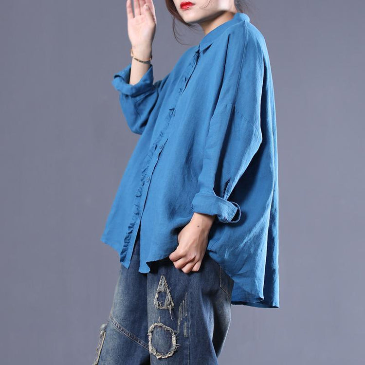 Casual Solid Loose Agaric Lace Splicing Shirt - Omychic