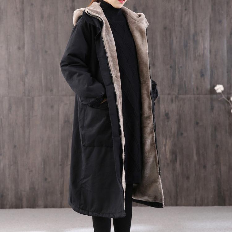 Casual black women parka casual Coats winter hooded thick outwear - Omychic