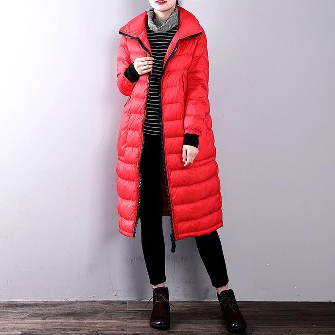 Casual red goose Down coat casual zippered stand collarYZ-2018111434 - Omychic