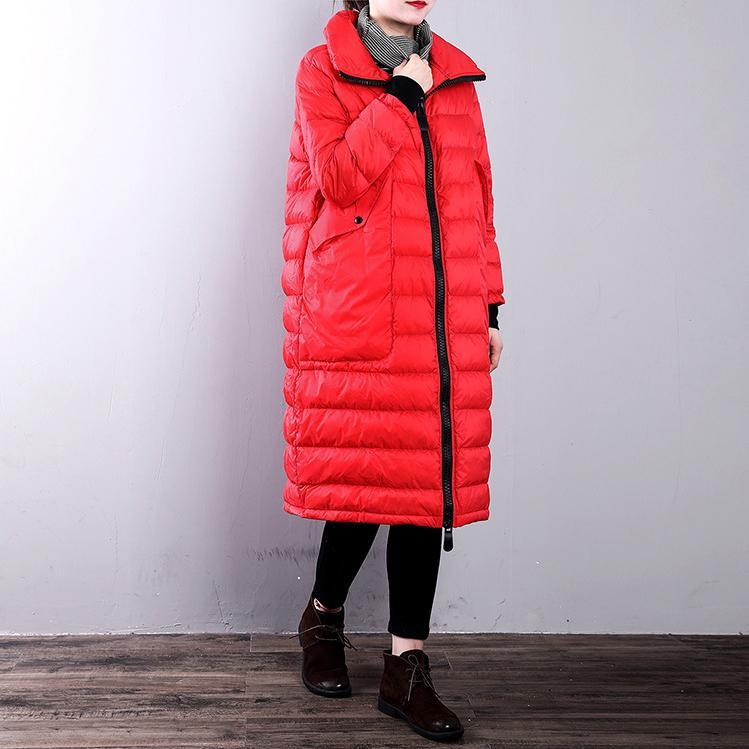 Casual red goose Down coat casual zippered stand collarYZ-2018111434 - Omychic