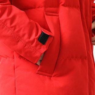 Casual red goose Down coat plus size clothing hooded winter jacket zippered Jackets - Omychic