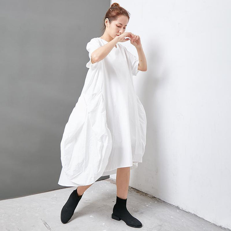 Casual Solid Short Sleeve V-Neck Women Dress - Omychic