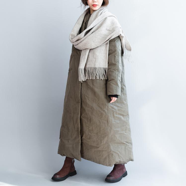 Casual Tea green Parkas plus size down overcoat women long coats winter jacket - Omychic