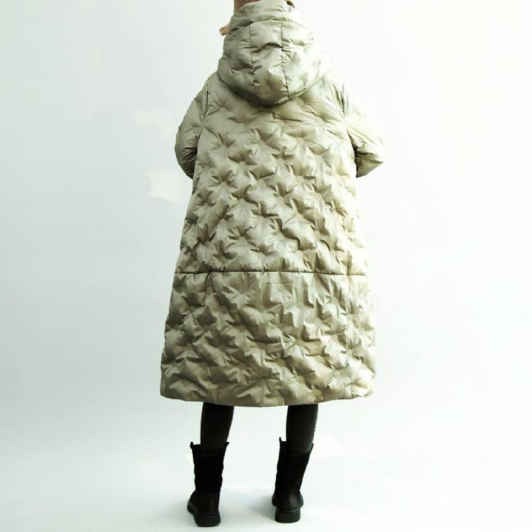 Casual tea green winter parkas warm down coats oversized quilted coat top quality A shape outwear - Omychic