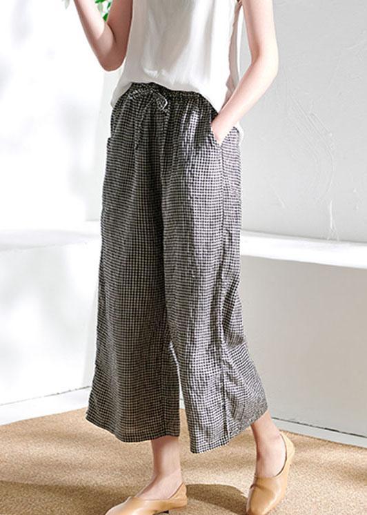 Chic Beige Pockets Casual Wide Leg Summer Pants Linen - Omychic