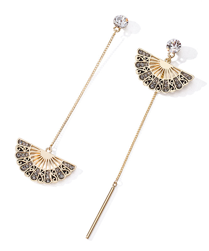 Chic Copper Gold Plated Crystal Drop Earrings