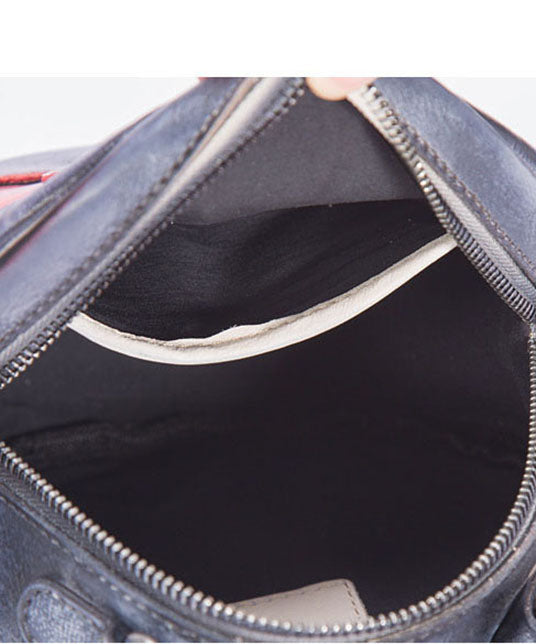 Chic Dark Grey Animal Patchwork Paitings Leather Messenger Bag