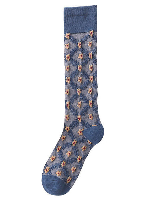 Chic Flower Jacquard Cotton Excecutive Socks