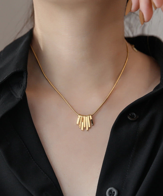 Chic Gold Stainless Steel Tassel Necklace