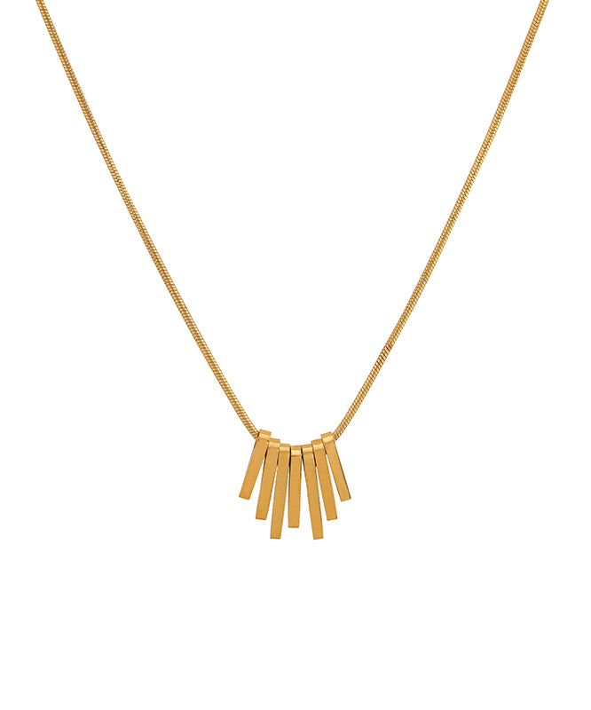 Chic Gold Stainless Steel Tassel Necklace