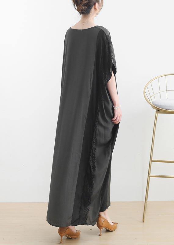 Chic Grey Patchwork Casual Summer Cotton Dress - Omychic