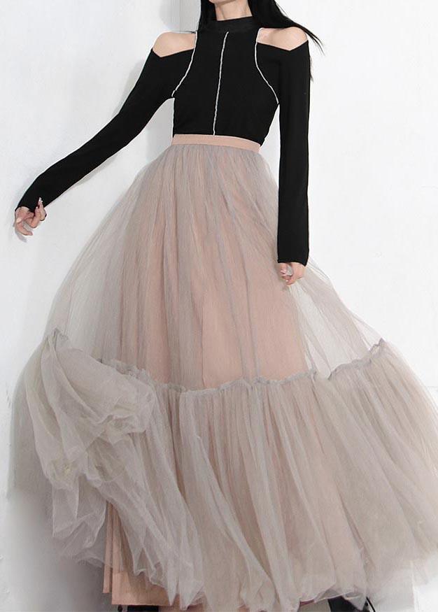 Chic Grey tulle Patchwork A Line Summer Skirts - Omychic
