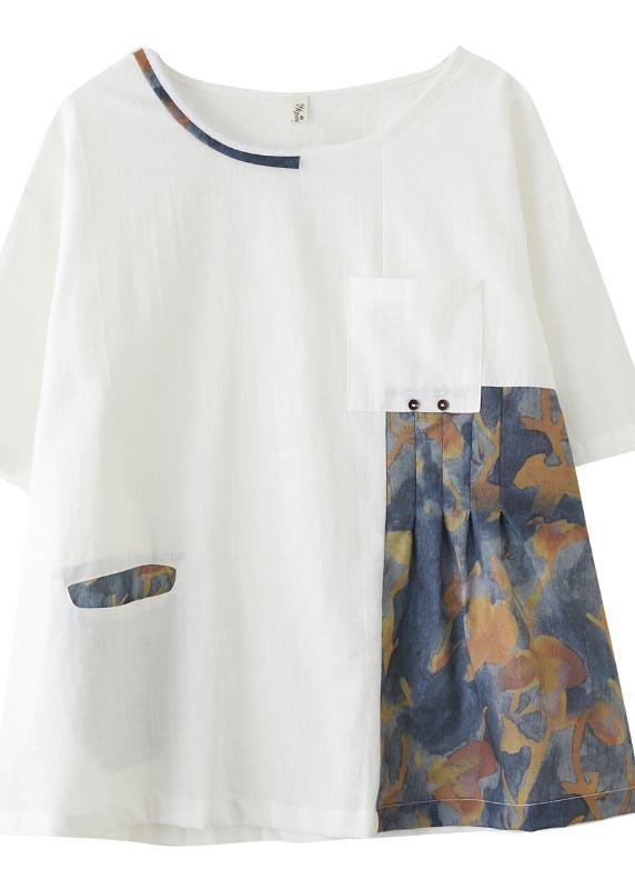 Chic Khaki Patchwork Pockets Cotton Linen Shirt Summer ( Limited Stock) - Omychic