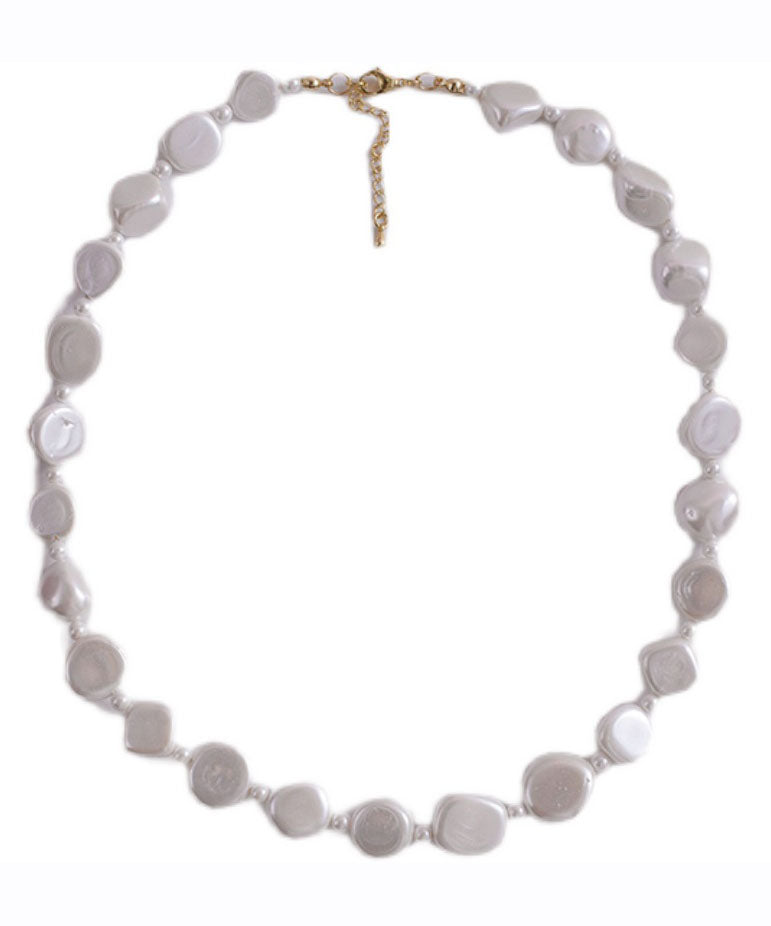 Chic White Asymmetricar Pearl Gratuated Bead Necklace